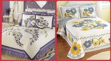 VERY BEAUTIFUL COLLECTION 2020 OF Applic work embroidery bed sheet and pillow cover set