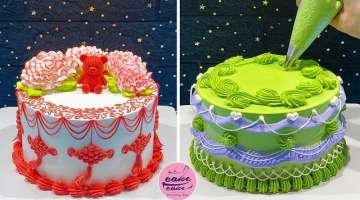Decorate Red Birthday Cake With Delicate Border