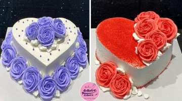 Easy and Simple Heart Cake Decoration For Lovers Cake | Part 271