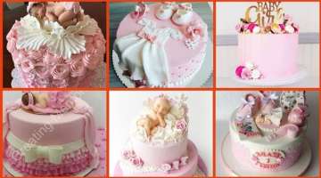 Baby Shower Cakes / Girls Cakes / Birthday Girl Cakes // Pink Cakes For Girls Ist Day