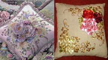 classy and gorgeous Ribbon embroidered beautiful decorative Cushions / pillow covers