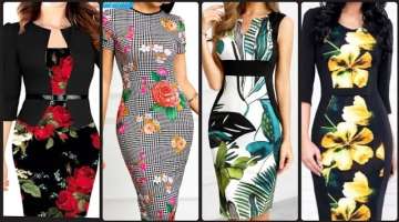 Top creative daily routine floral print bodycone dress collection for stylish girls