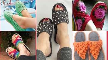 most beautiful Handmade crochet platform chunky foorwear shoes designs