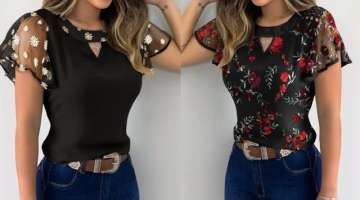 highly demanding most gorgeous and beautiful hand embroidered blouses and shirts design for women