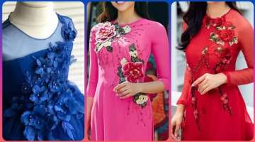 Super Classy Embroided Formal Wear Latest Tule Lace Patchwork Tops and Shirts Design For Women