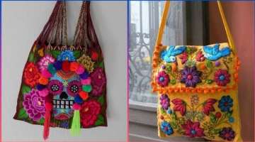Beautiful Colorful hand Embroidered Purse Designs|Floral Hand Embroidered Handbags